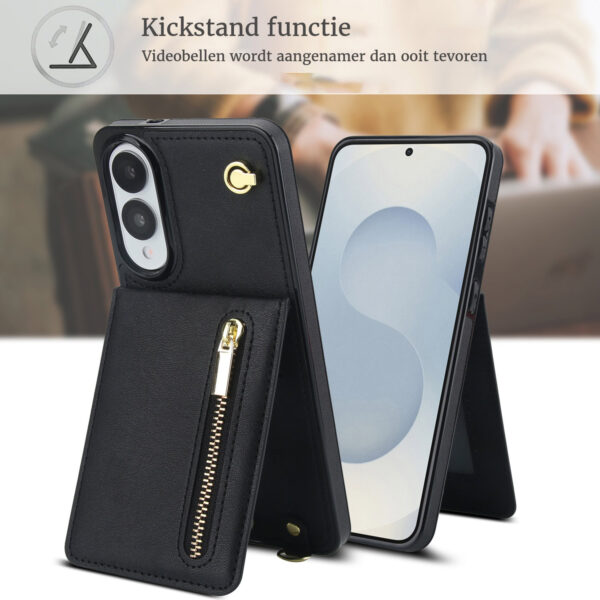 Solidenz Fashion Wallet case with lanyard Samsung Galaxy S25 Edge - Black - Image 4