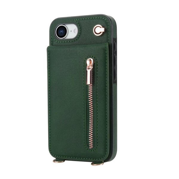 Solidenz Fashion Wallet case with cord iPhone 16e - Green - Image 3