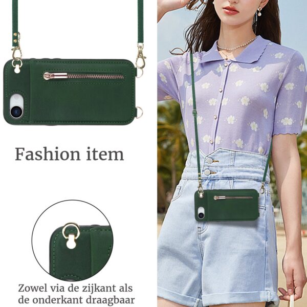 Solidenz Fashion Wallet case with cord iPhone 16e - Green - Image 6