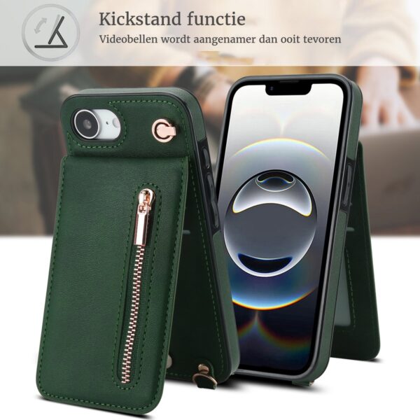 Solidenz Fashion Wallet case with cord iPhone 16e - Green - Image 7