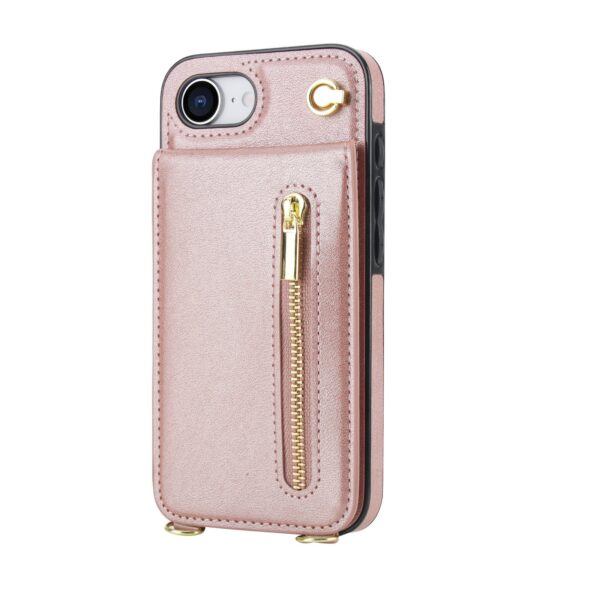 Solidenz Fashion Wallet Case with Cord iPhone 16e - Rose Gold - Image 3