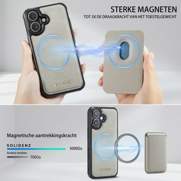 Solidenz MagSafe Wallet Backcover voor iPhone 17 - Beige - Afbeelding 6