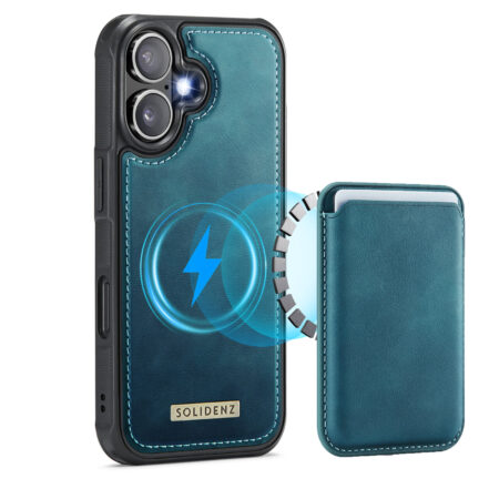 Solidenz MagSafe Wallet Backcover voor iPhone 17 – Blauw
