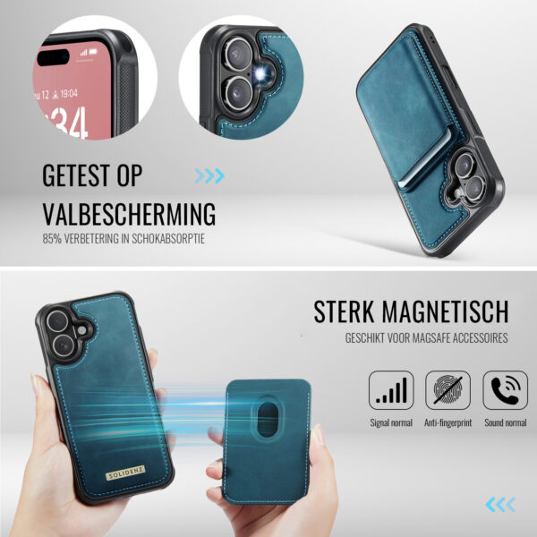 Solidenz MagSafe Wallet Backcover voor iPhone 17 - Blauw - Afbeelding 5