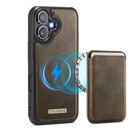 Solidenz MagSafe Wallet Backcover voor iPhone 17 – Bruin