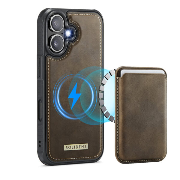 Solidenz MagSafe Wallet Backcover voor iPhone 17 - Bruin