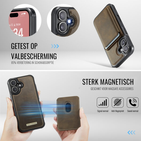 Solidenz MagSafe Wallet Backcover voor iPhone 17 - Bruin - Afbeelding 5