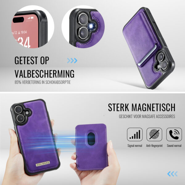 Solidenz MagSafe Wallet Backcover voor iPhone 17 - Paars - Afbeelding 5