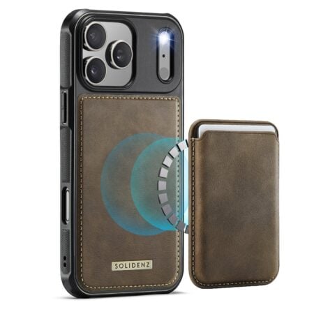 Solidenz MagSafe Wallet Backcover voor iPhone 17 Pro Max – Bruin