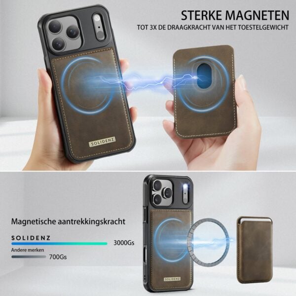 Solidenz MagSafe Wallet Backcover voor iPhone 17 Pro - Bruin - Afbeelding 6