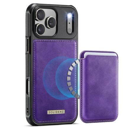 Solidenz MagSafe Wallet Backcover voor iPhone 17 Pro Max – Paars