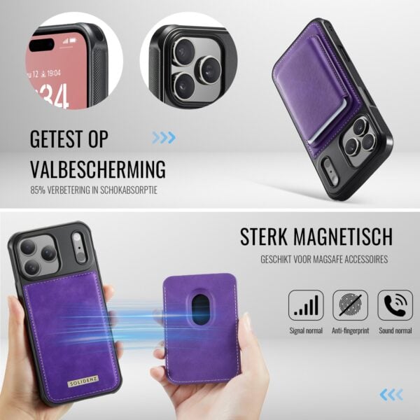 Solidenz MagSafe Wallet Backcover voor iPhone 17 Pro - Paars - Afbeelding 5