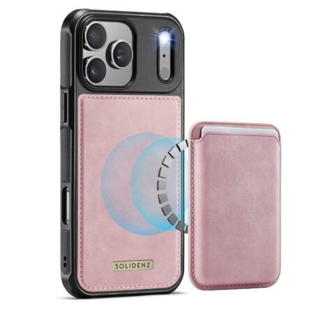 Solidenz MagSafe Wallet Backcover voor iPhone 17 Pro Max – Roze