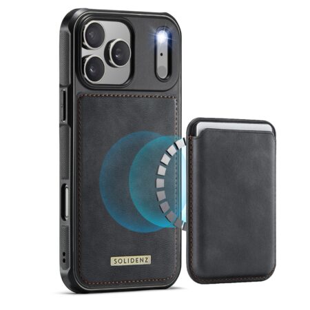 Solidenz MagSafe Wallet Backcover voor iPhone 17 Pro Max – Zwart