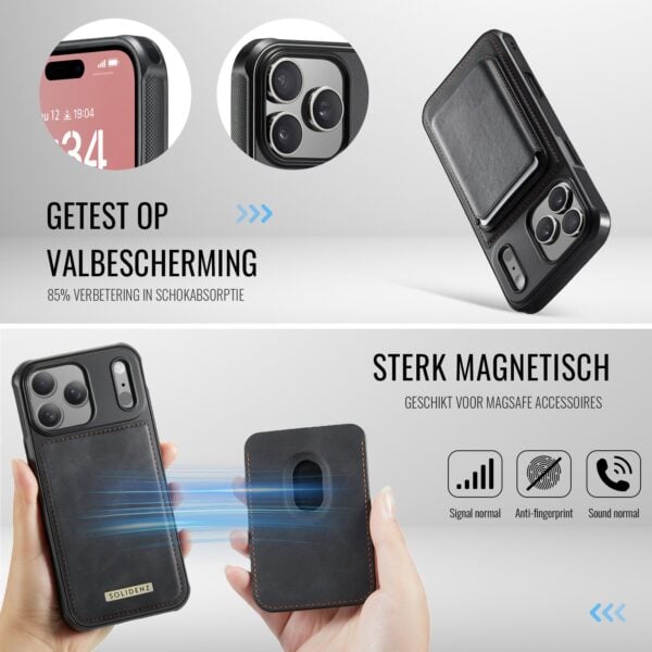 Solidenz MagSafe Wallet Backcover voor iPhone 17 Pro - Zwart - Afbeelding 5