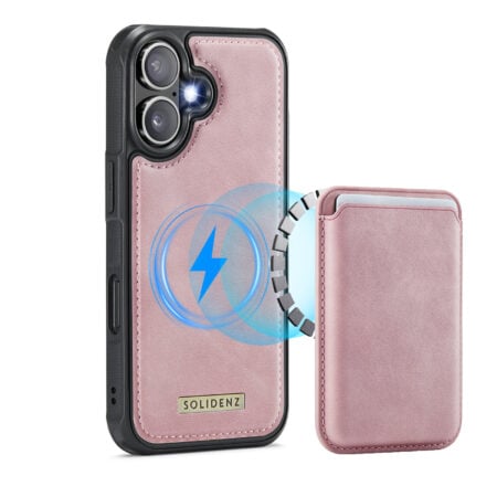 Solidenz MagSafe Wallet Backcover voor iPhone 17 – Roze