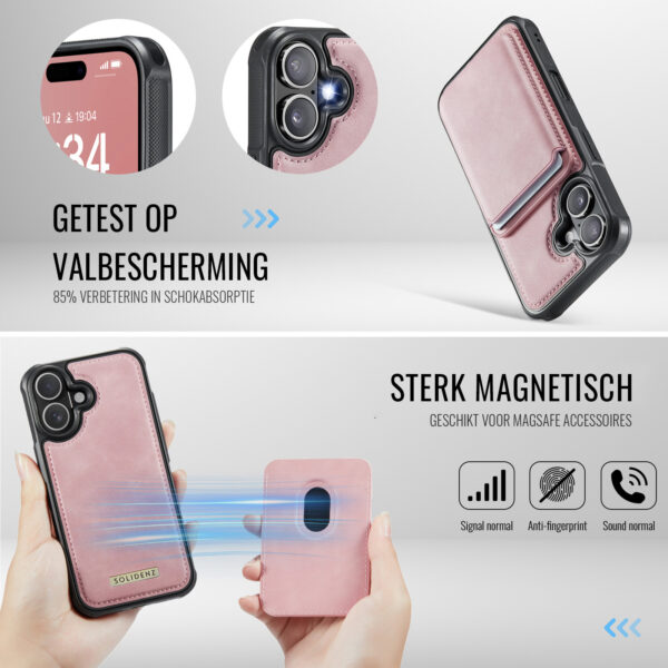 Solidenz MagSafe Wallet Backcover voor iPhone 17 - Roze - Afbeelding 5