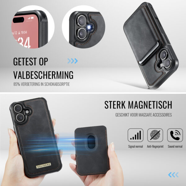 Solidenz MagSafe Wallet Backcover voor iPhone 17 - Zwart - Afbeelding 5