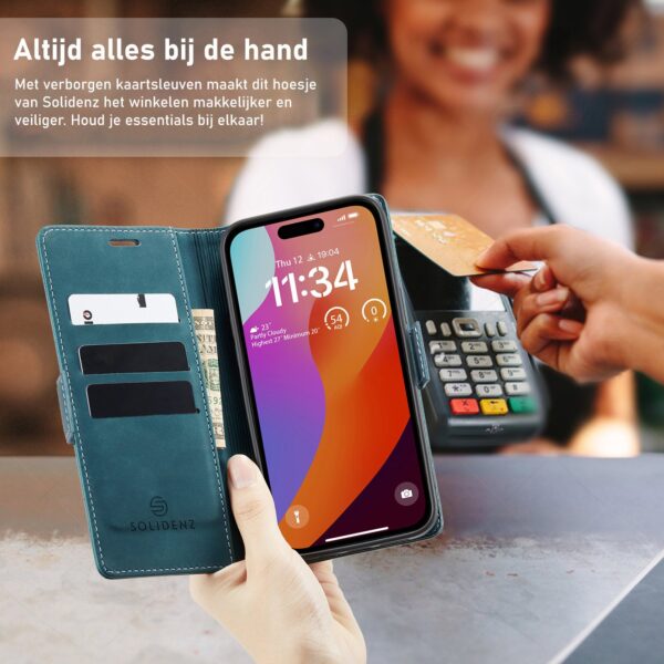 Solidenz Urban Book iPhone Air hoesje - Blauw - Afbeelding 8