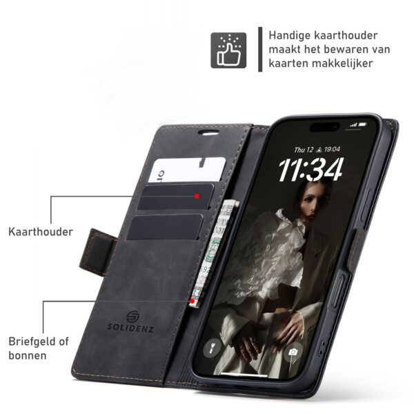 Solidenz Urban Book iPhone Air hoesje - Zwart - Afbeelding 6