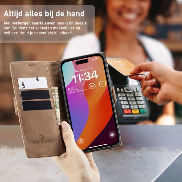 Solidenz Urban Book iPhone 17 Pro Max hoesje - Bruin - Afbeelding 8