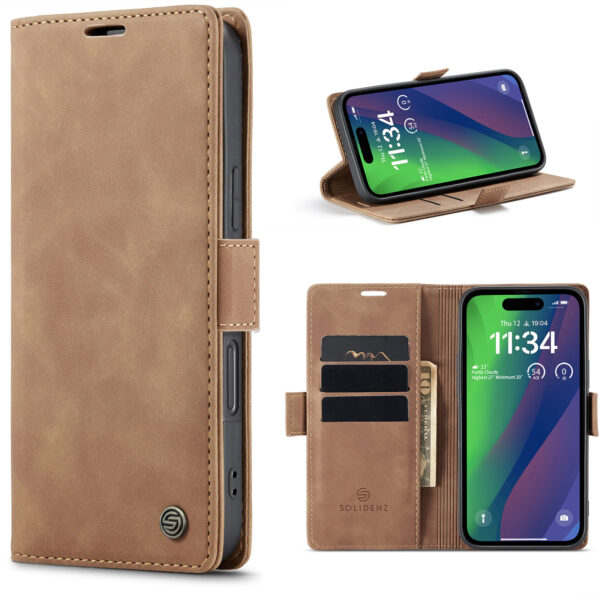Solidenz Urban Book iPhone 17 hoesje - Bruin