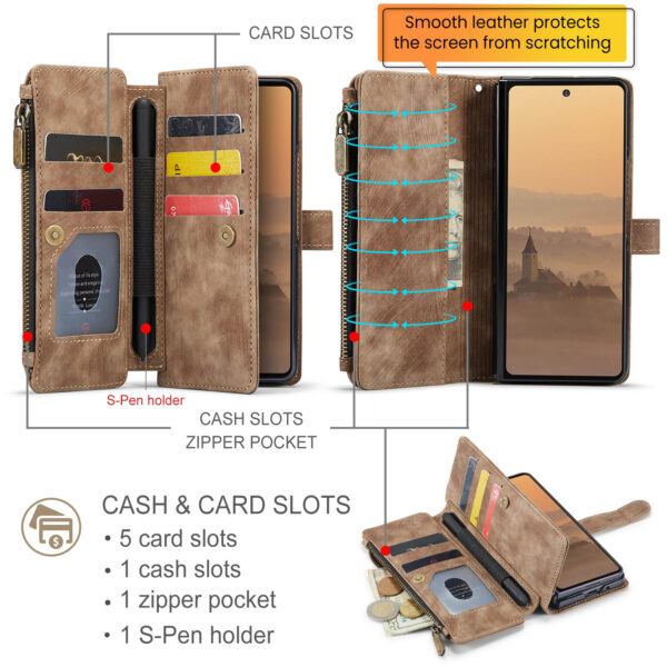 Solidenz Urban Case Samsung Z Fold 7 Hoesje - Bruin - Afbeelding 5