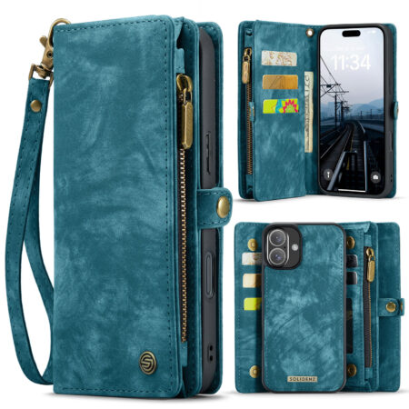 Solidenz Urban Wallet iPhone 17 hoesje – Blauw