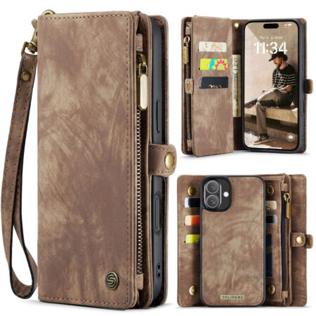 Solidenz Urban Wallet iPhone 17 hoesje – Bruin