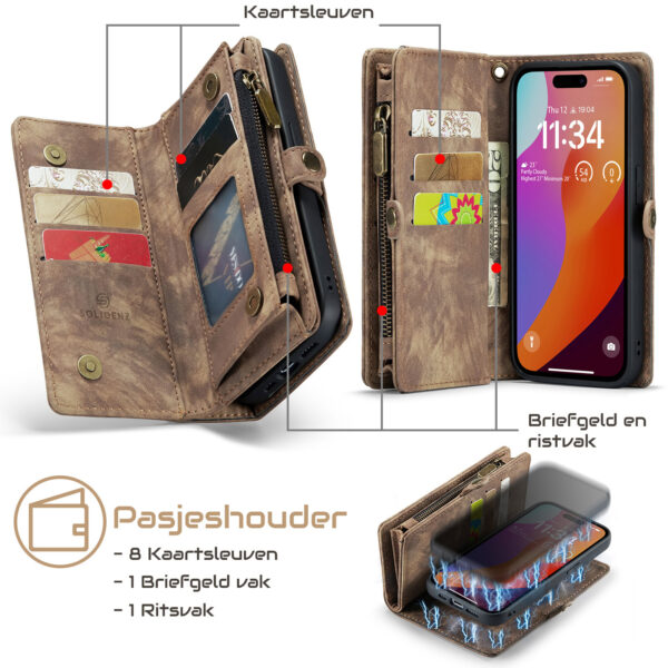 Solidenz Urban Wallet iPhone 17 hoesje - Bruin - Afbeelding 12