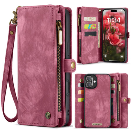 Solidenz Urban Wallet iPhone 17 hoesje – Rood