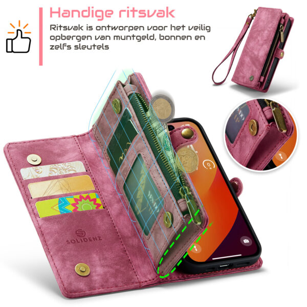 Solidenz Urban Wallet iPhone 17 hoesje - Rood - Afbeelding 10