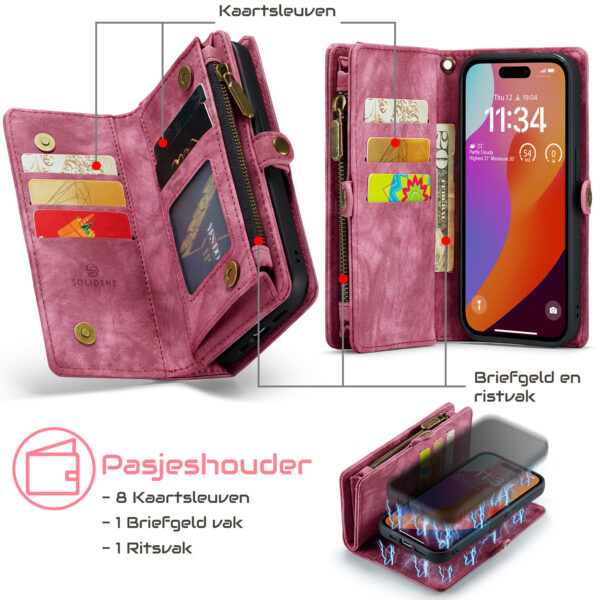 Solidenz Urban Wallet iPhone 17 hoesje - Rood - Afbeelding 11
