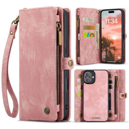 Solidenz Urban Wallet iPhone 17 hoesje – Roze