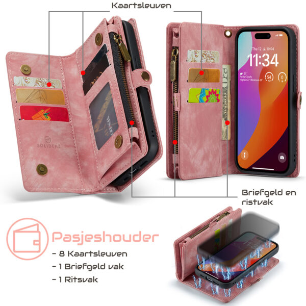 Solidenz Urban Wallet iPhone 17 hoesje - Roze - Afbeelding 12