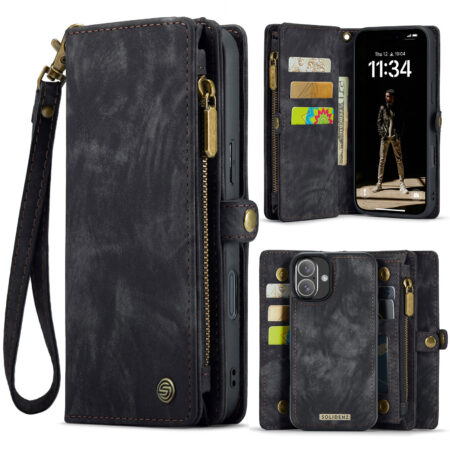 Solidenz Urban Wallet iPhone 17 hoesje – Zwart