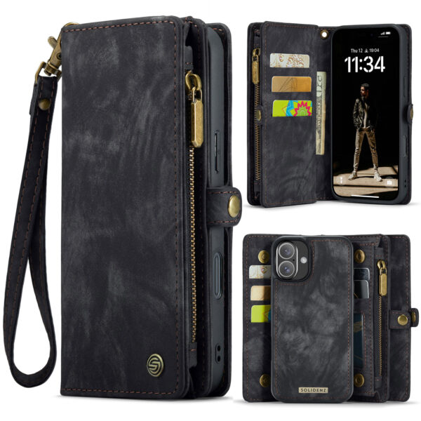 Solidenz Urban Wallet iPhone 17 hoesje - Zwart