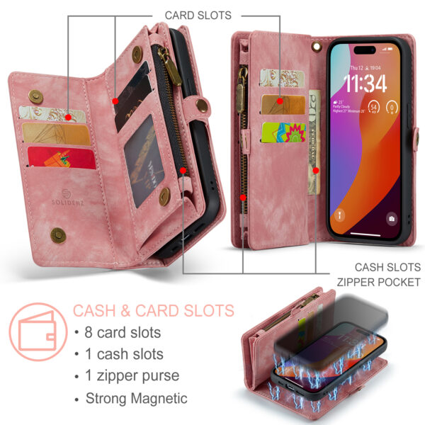 Solidenz Urban Wallet iPhone Air hoesje - Roze - Afbeelding 11