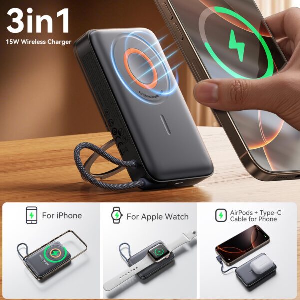 Joyroom 10000mAh powerbank – 22.5W snelladen – magnetisch – kabel ingebouwd - Afbeelding 9