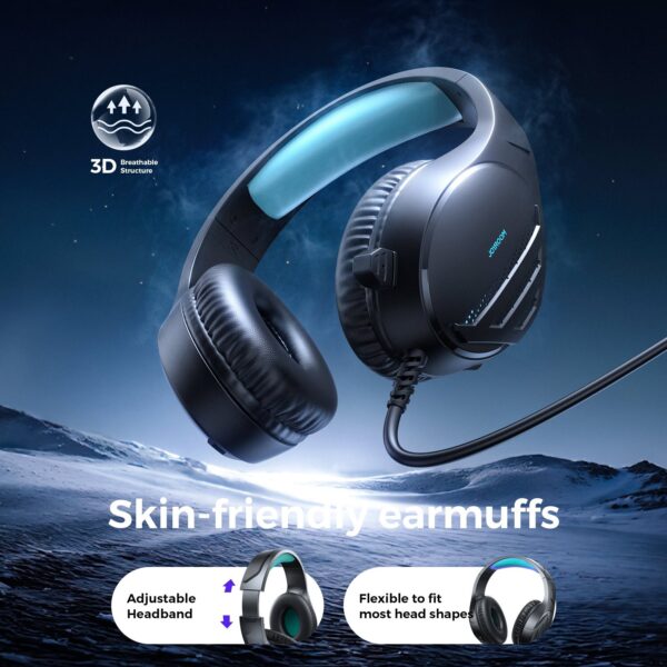Joyroom JR-HG2 bedraad gaming headset – microfoon – PC/console – 2 m kabel – Zwart - Afbeelding 5