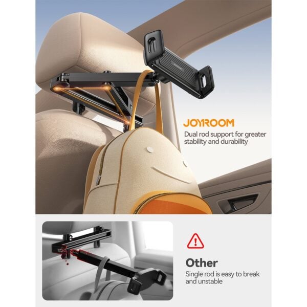Joyroom tablet/telefoon houder hoofdsteun – 70–158 mm – Zwart - Afbeelding 2