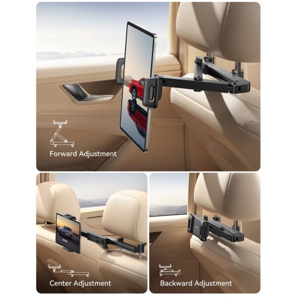 Joyroom tablet/telefoon houder hoofdsteun – 70–158 mm – Zwart - Afbeelding 3