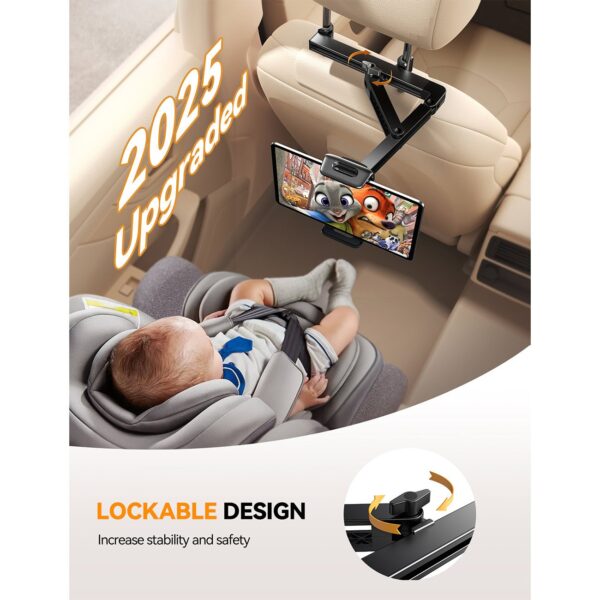 Joyroom tablet/telefoon houder hoofdsteun – 70–158 mm – Zwart - Afbeelding 4