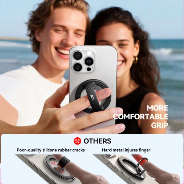 Joyroom - Magnetic ring holder for smartphone - Black - Image 6