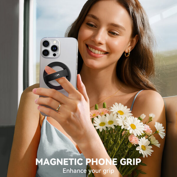 Joyroom - Magnetic ring holder for smartphone - Black - Image 7