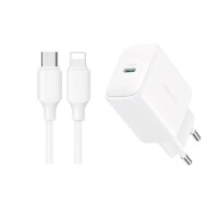 Joyroom – USB‑C PD 20W snellader + USB‑C naar Lightning kabel 1 meter – Wit