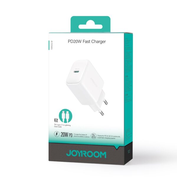 Joyroom – USB‑C PD 20W snellader + USB‑C naar Lightning kabel 1 meter – Wit - Afbeelding 9