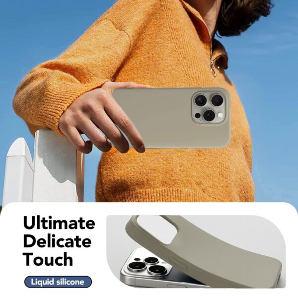 Solidenz Beige Siliconen iPhone 15 Pro Max hoesje met MagSafe - Desert Sand - Afbeelding 4