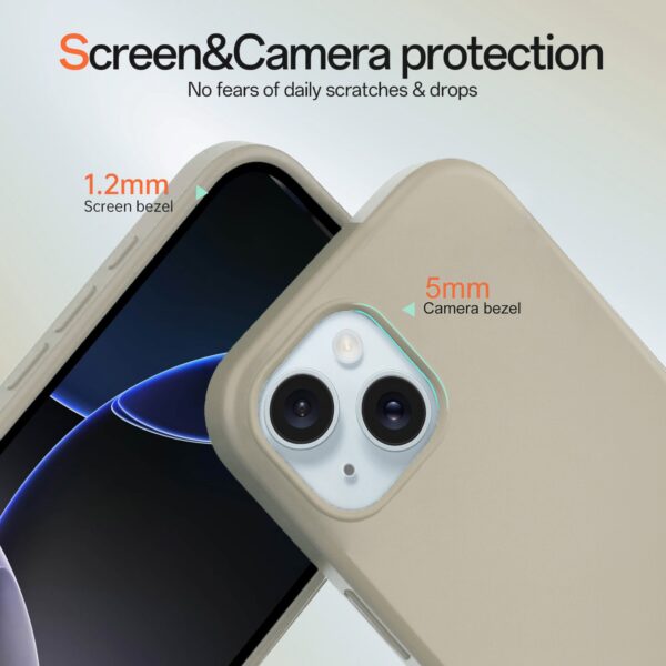 Solidenz Beige Siliconen iPhone 15 hoesje met MagSafe - Desert Sand - Afbeelding 3
