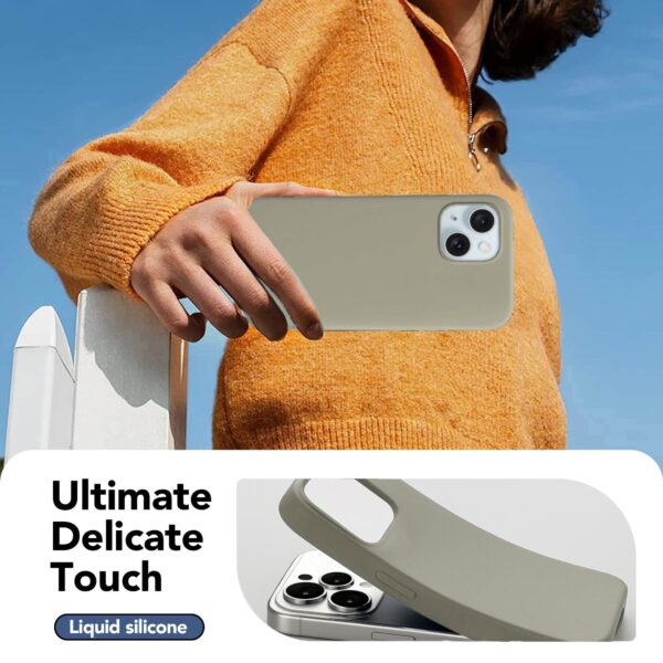 Solidenz Beige Siliconen iPhone 15 hoesje met MagSafe - Desert Sand - Afbeelding 4